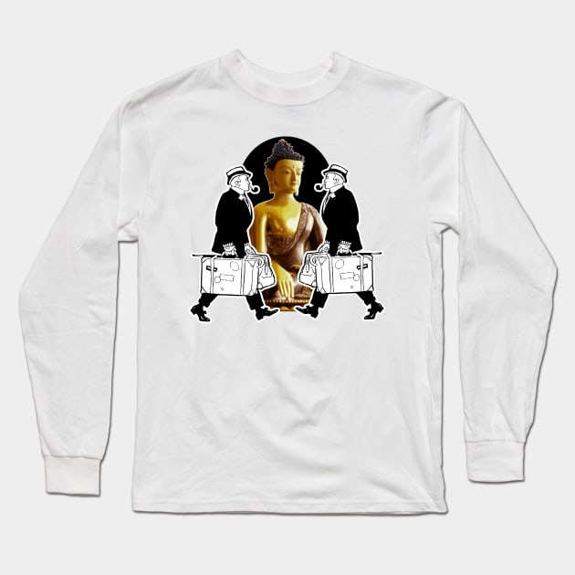 Asia here I come! Faith in Buddha and have a good trip! Long Sleeve T-Shirt by Marccelus